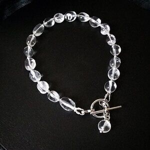 Clear Quartz Bracelet | Sparkling Crystal | Handmade Winter Holiday Gift Jewelry